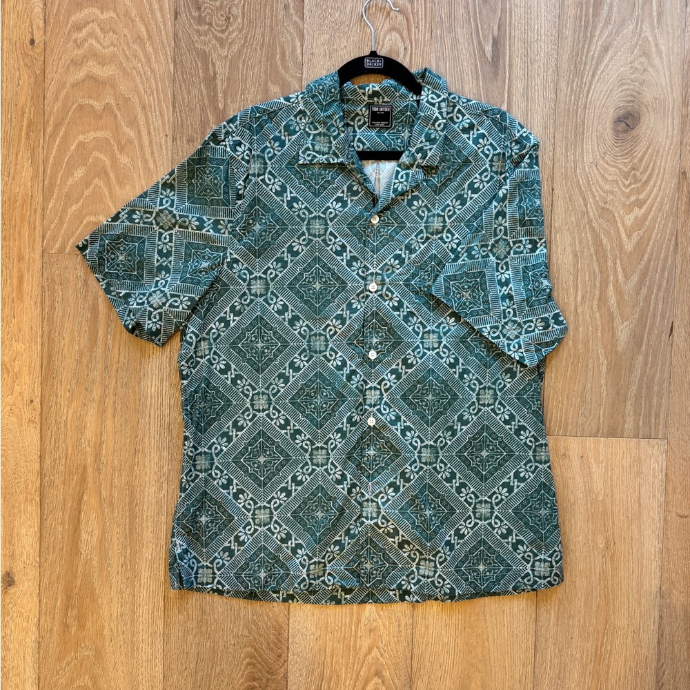 Todd Snyder Green Tile Camp Shirt Size XL